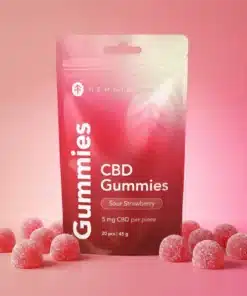 CBD Gummies, Strawberry, 100 mg CBD, 20 pcs x 5 mg, 45 g