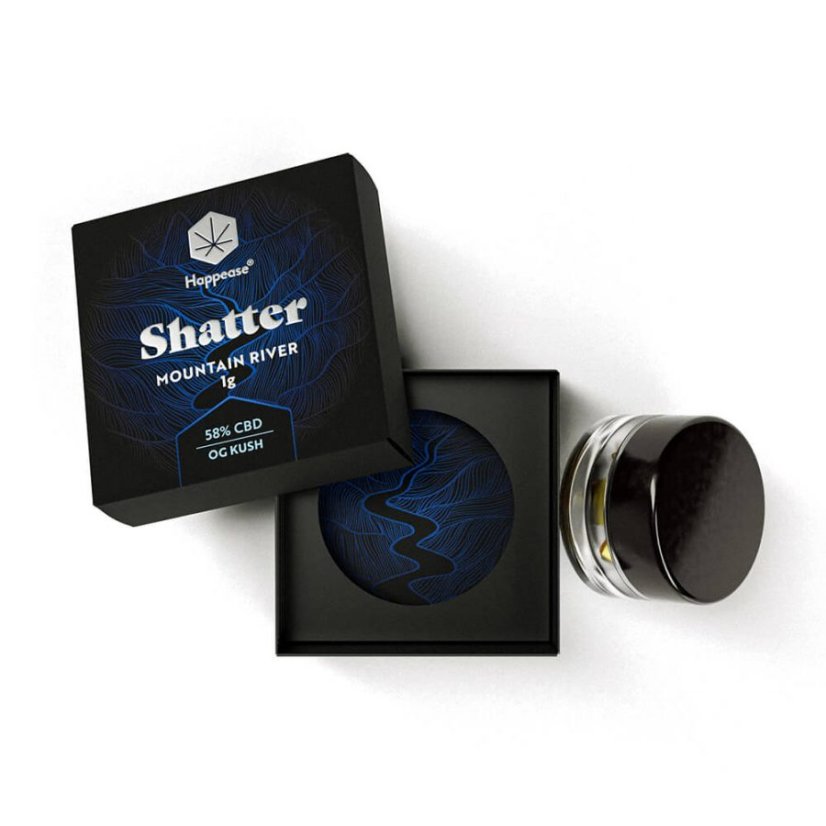 Mountain River Shatter Extract 58% CBD, 1 g – foto 4