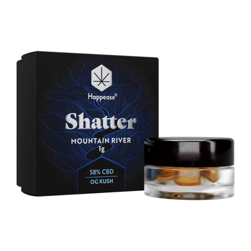 Mountain River Shatter Extract 58% CBD, 1 g