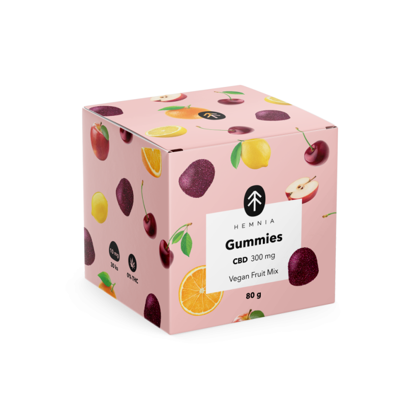 CBD Vegan Gummies, Fruit Mix, 300 mg CBD, 30 pcs x 10 mg, 80 g – foto 3