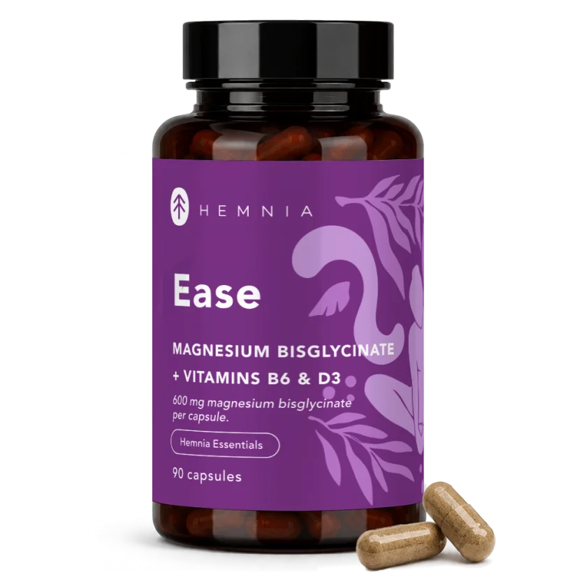Ease, Magnesium bisglycinate, vitamins D3 and B6, 90 capsules
